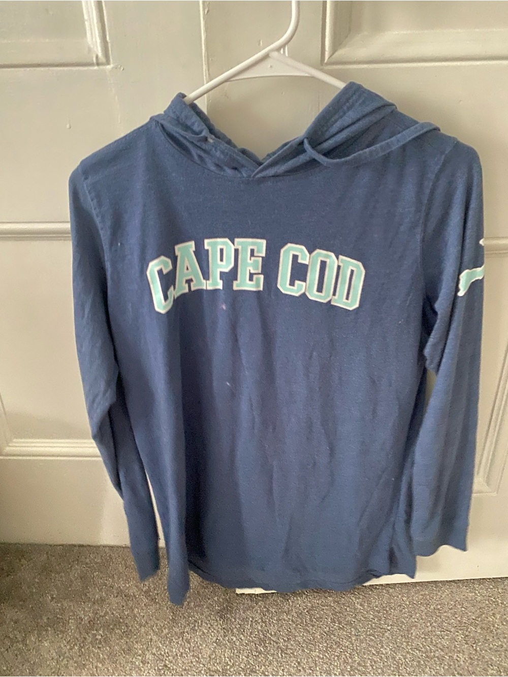 Cape Cod Navy Hooded Long-Sleeve Tee